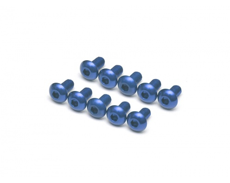 Aluminum 7075 M3x6 Hex Socket Button Head Screws Bolts (10) Blue Aluminum 7075 M3x6 Hex Socket Button Head Screws Bolts (10) Blue
