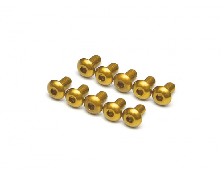 Aluminum 7075 M3x6 Hex Socket Button Head Screws Bolts (10) Gold Aluminum 7075 M3x6 Hex Socket Button Head Screws Bolts (10) Gold