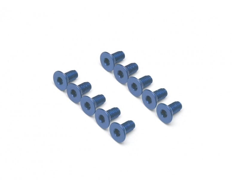 Aluminum 7075 M3x6 Hex Socket Flat Head Screws Bolts (10) Blue Aluminum 7075 M3x6 Hex Socket Flat Head Screws Bolts (10) Blue