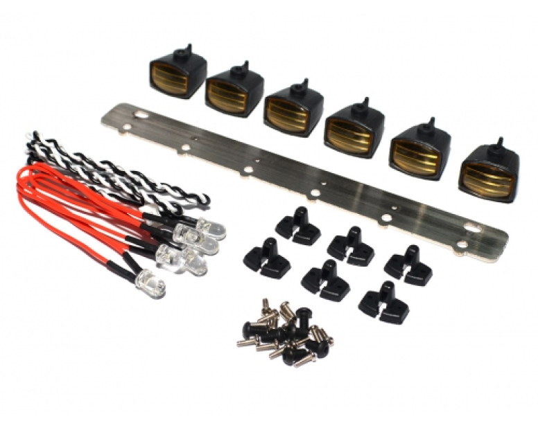 Front/Roof LED(6) 18MM for Tamiya & SCX10  Yellow
